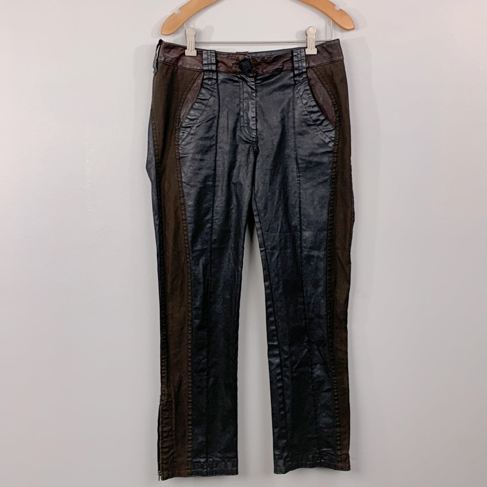 Maliparmi Chinos Made in Italy Brown & Black zip fly ankle zippers size 10